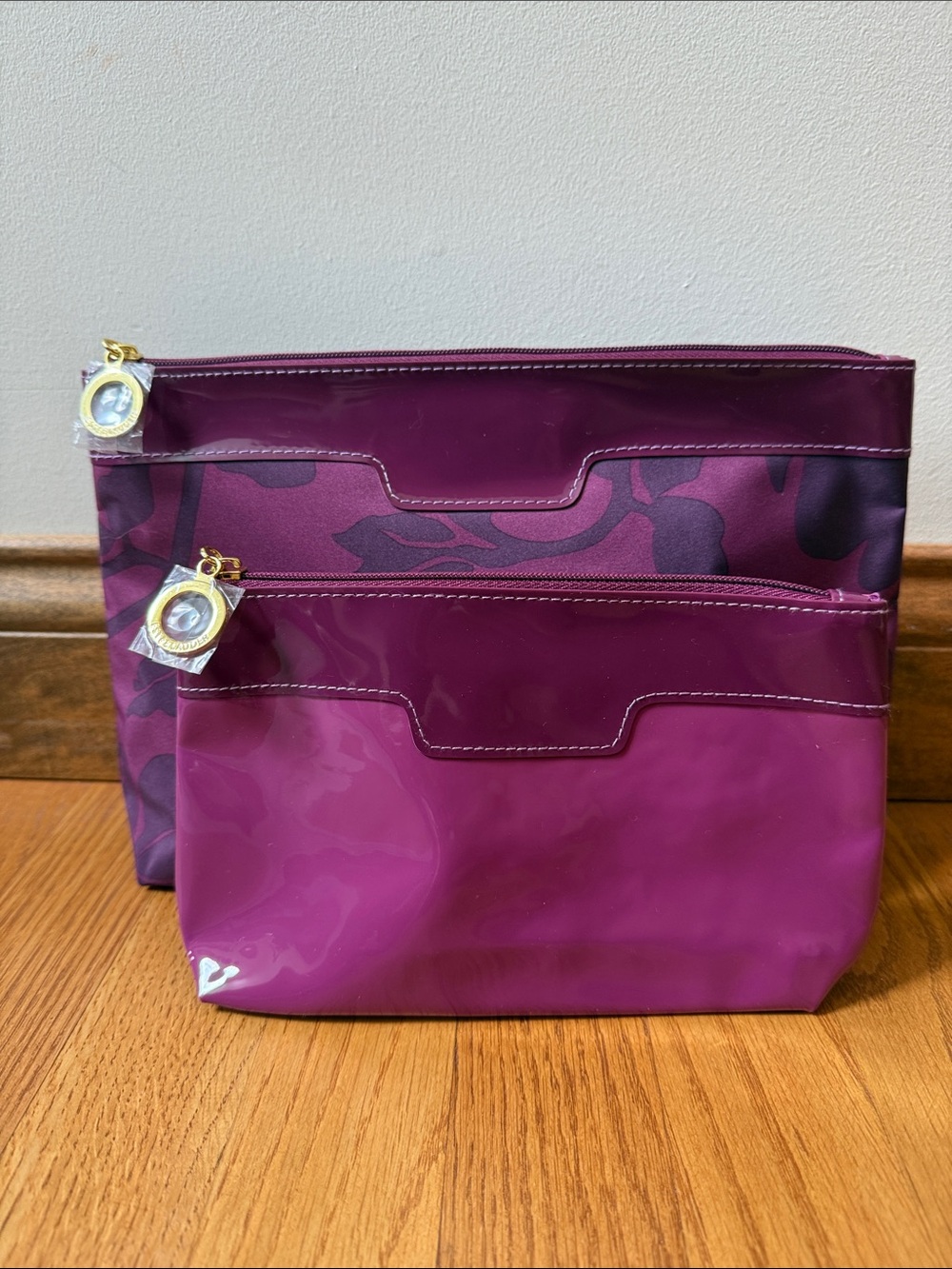 NEW Estée Lauder Make Up Bag Set Purple Floral Vacation Cruise Travel Toiletries